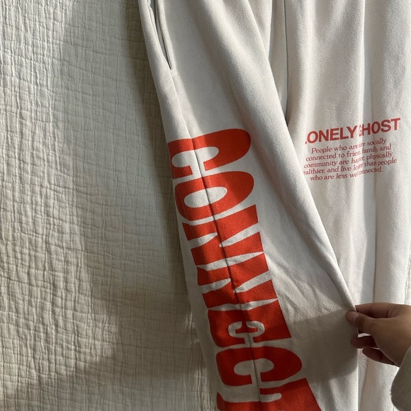 Lonely Ghost CONNECT Heavy Weight Sweatpants Women Size Small  Bone Color - Picture 3 of 9